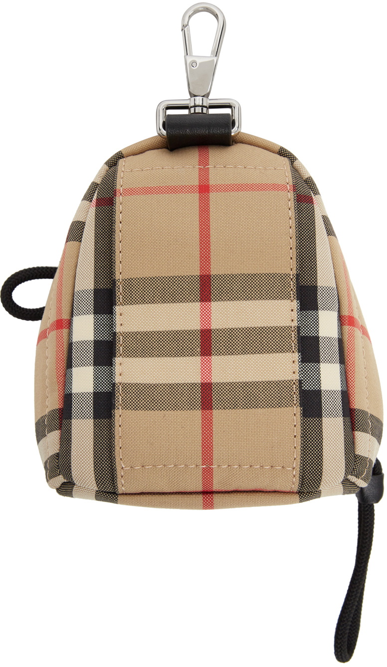 Burberry Beige Vintage Check Backpack Keychain