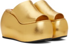 SIMONMILLER Gold Bubble Wedge Heeled Sandals