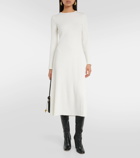 Vince Ribbed-knit cotton-blend midi dress