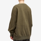 Alexander McQueen Men's Vintage Stonewash Logo Crew Sweatshirt in Peak Green Washed
