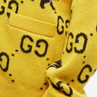 Gucci Men's GG Skunk Cardigan in Yellow