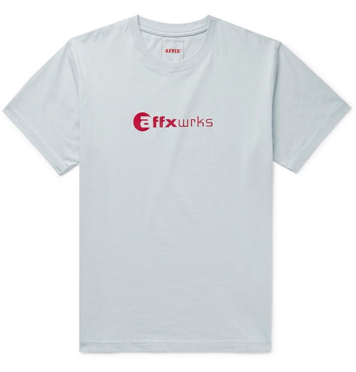 Photo: AFFIX - Logo-Flocked Cotton-Jersey T-Shirt - Gray