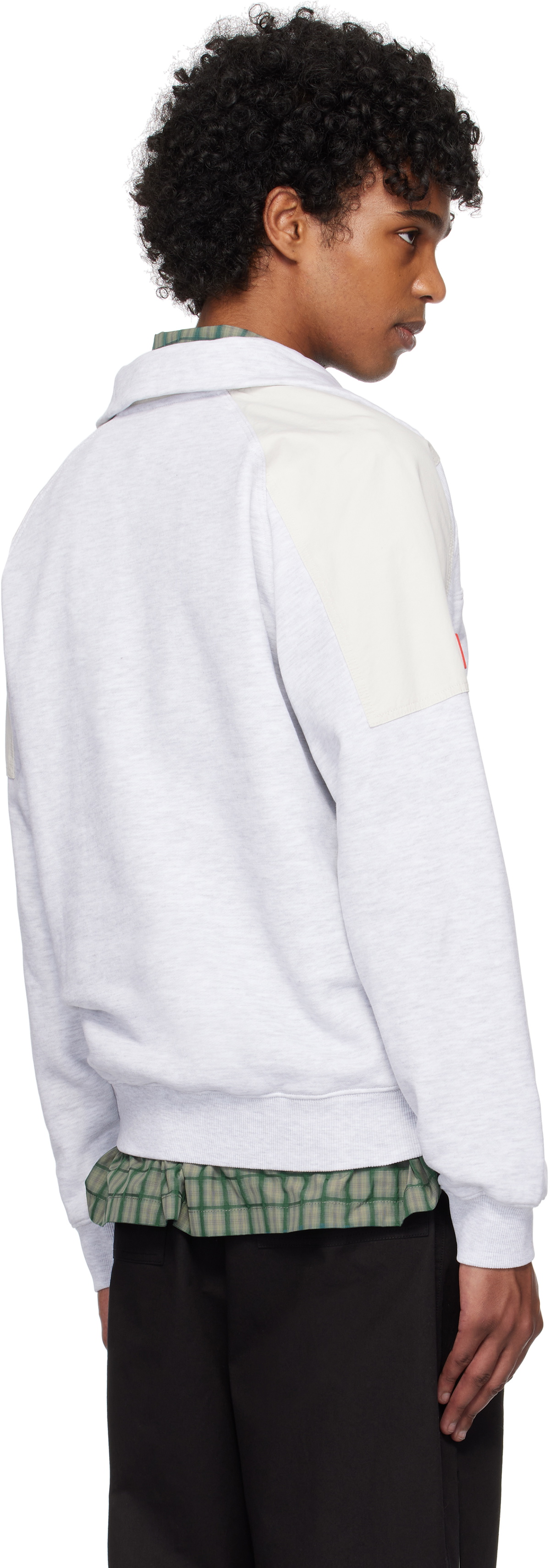 Kijun Gray & Beige Half Zip-Up Sweatshirt