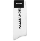 Palm Angels - Logo-Intarsia Stretch Cotton-Blend Socks - Men - White