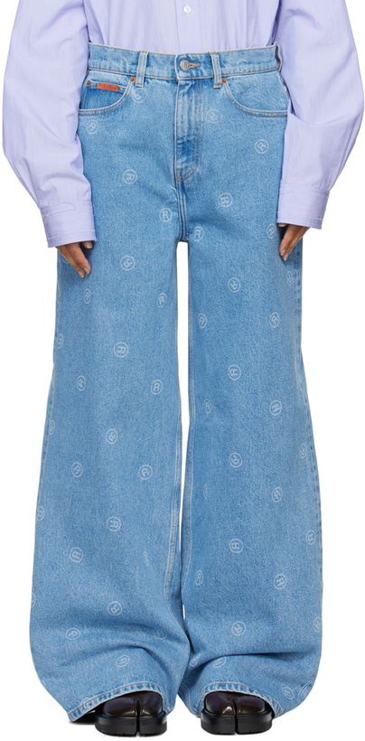 Photo: Martine Rose Blue Extended Wide Leg Jeans