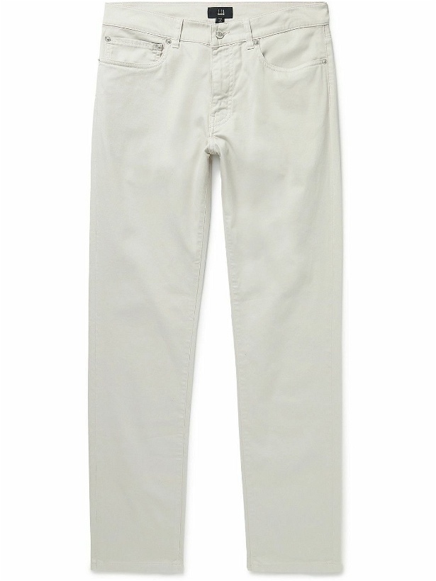 Photo: Dunhill - Straight-Leg Cotton-Blend Twill Trousers - Gray