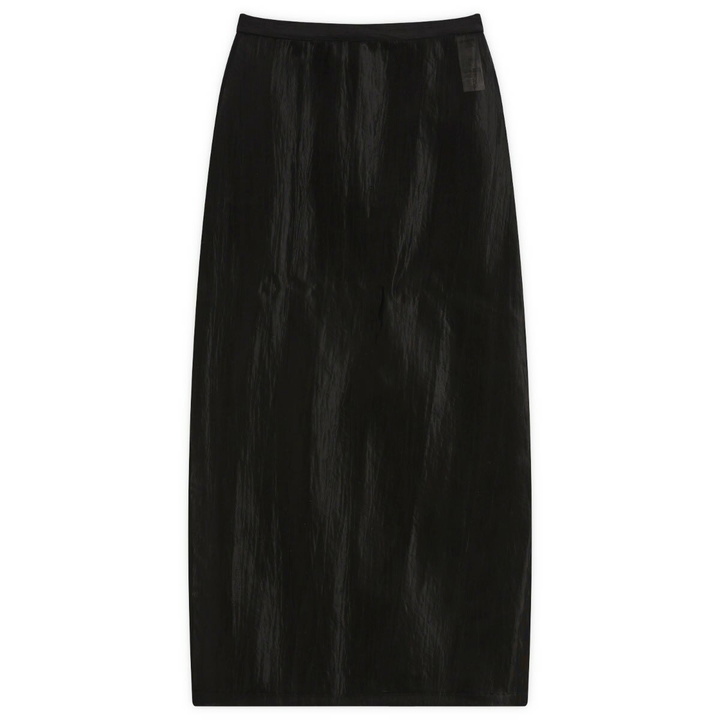 Photo: Auralee Women's Elastic Sheer Nylon Skirt in Black
