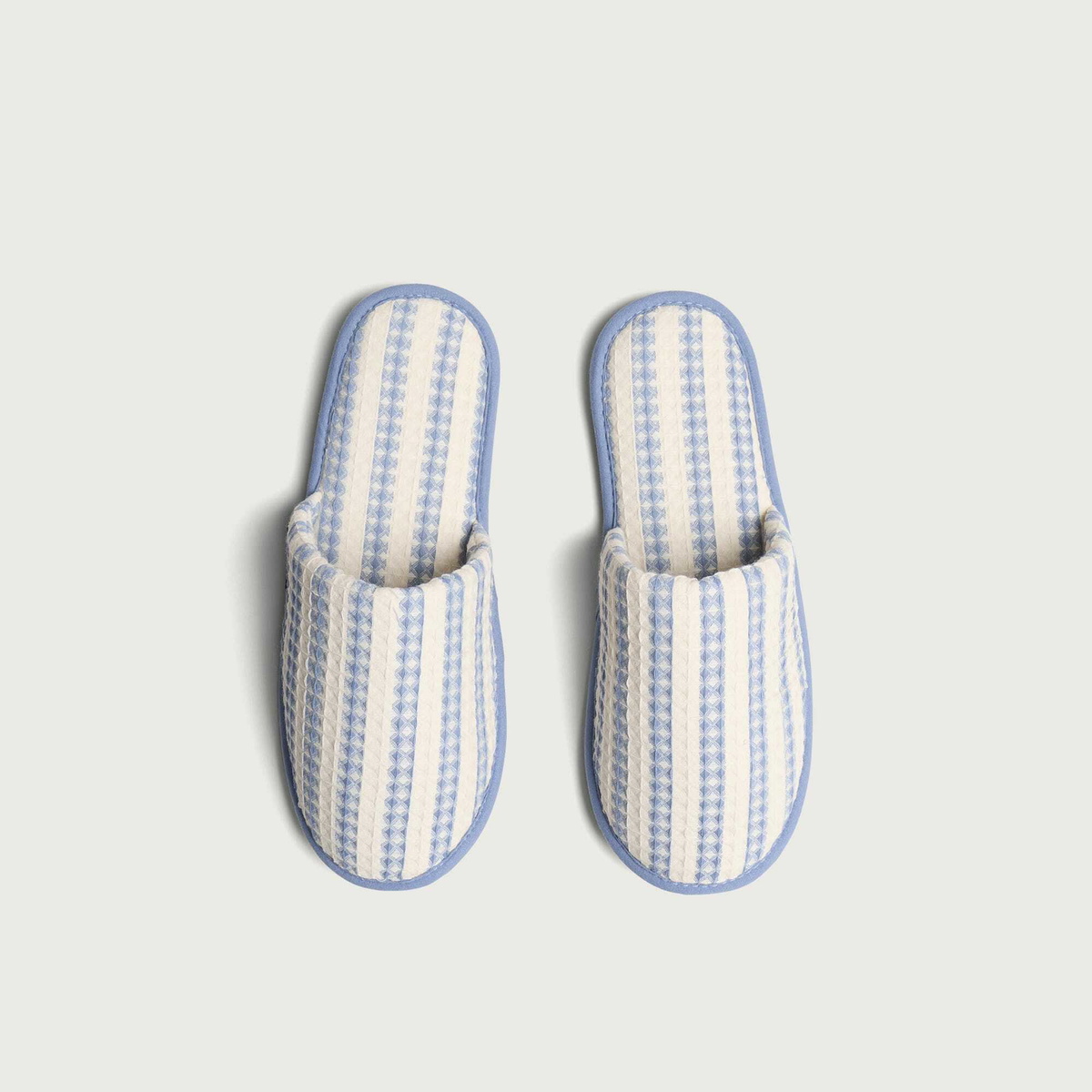 HAY Waffle Slippers in Stripe Dusty Blue