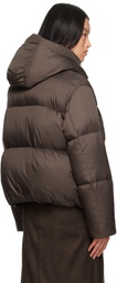 Youth Brown Oversized Down Jacket