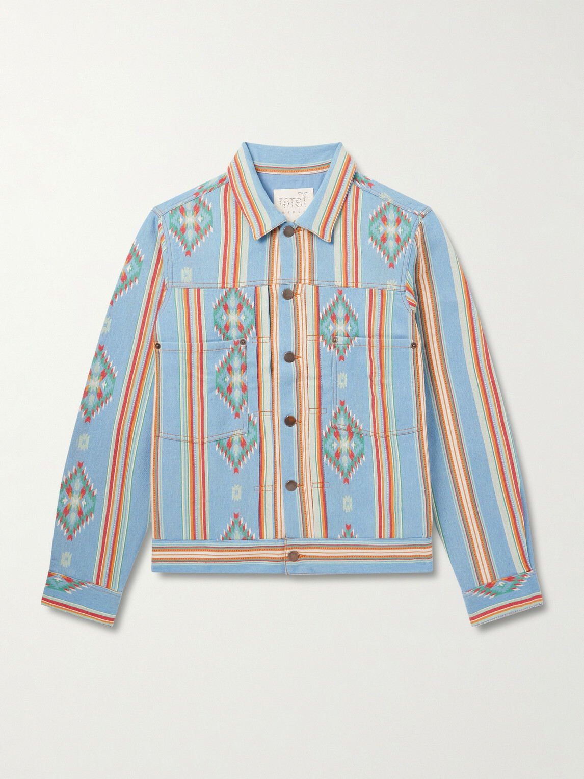Kardo - Marvin Cotton-Jacquard Trucker Jacket - Blue