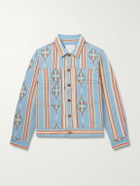 Kardo - Marvin Cotton-Jacquard Trucker Jacket - Blue
