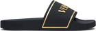 Versace Black & Gold Logo Pool Slides