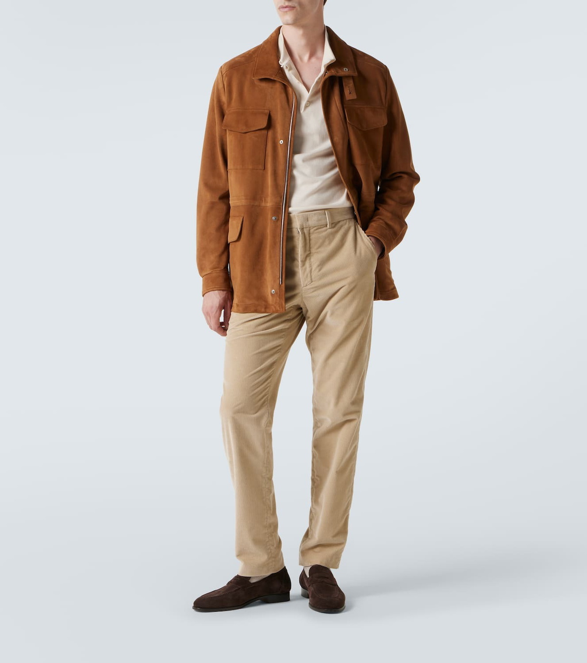Loro Piana Sergio suede penny loafers
