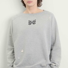 Needles Men's Deconstructed Crew Neck Sweatshirt in Heather Grey