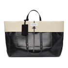 Maison Margiela Black and Beige Large Canvas Shopping Tote