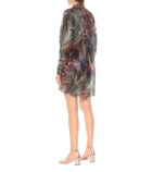 Halpern Printed georgette lamé shirt dress