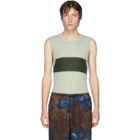 Dries Van Noten Off-White and Green Alpaca Jericho Vest