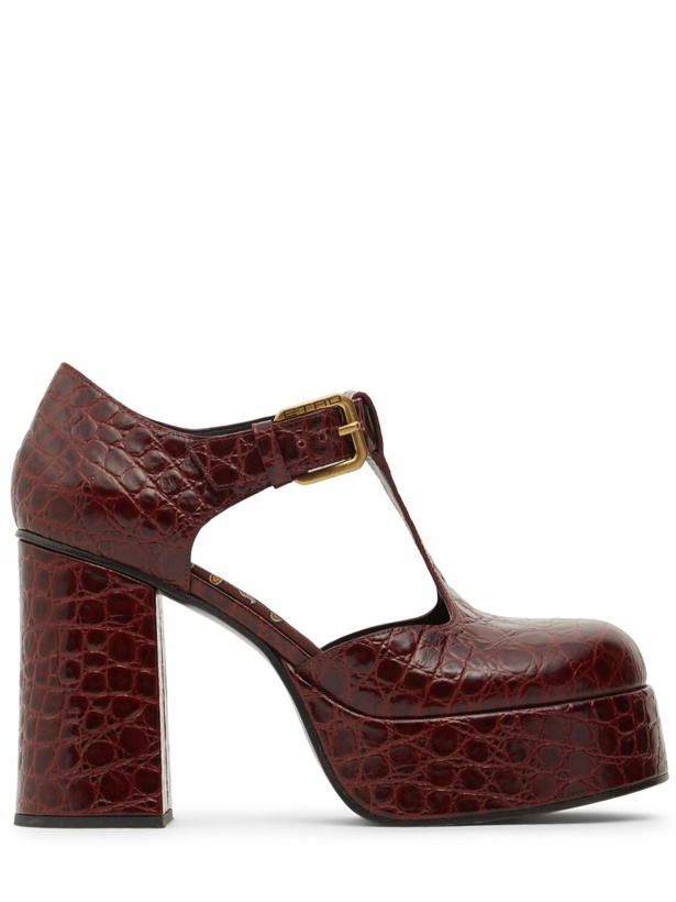 Photo: ETRO 105mm Croc Embossed Leather Pumps