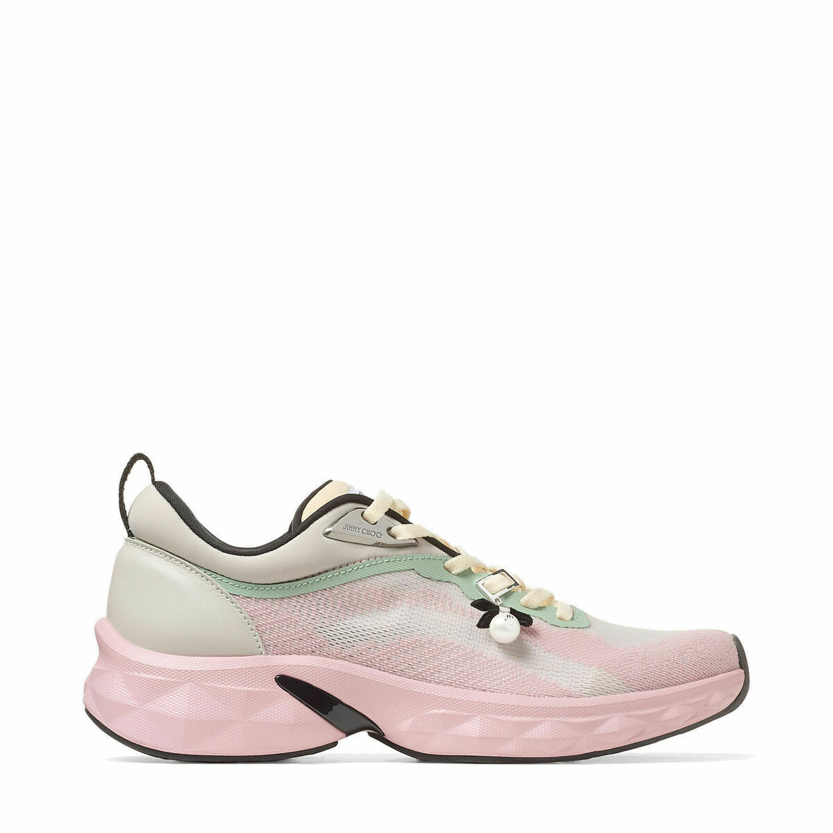 Jimmy Choo Antibes pearl-embellished leather sneakers Jimmy Choo