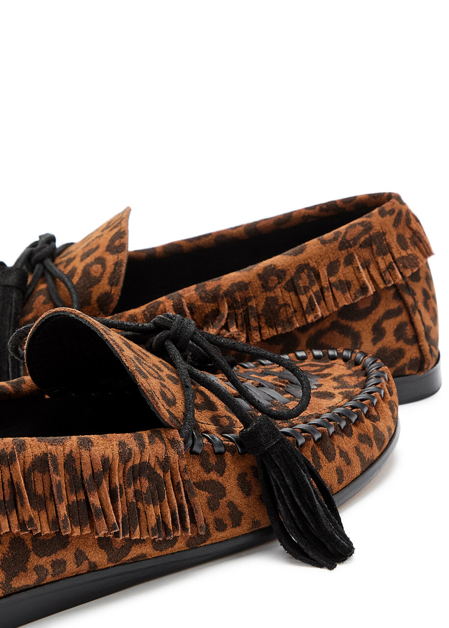 Isabel Marant étoile Fitza Fringed Leopard Suede Loafers