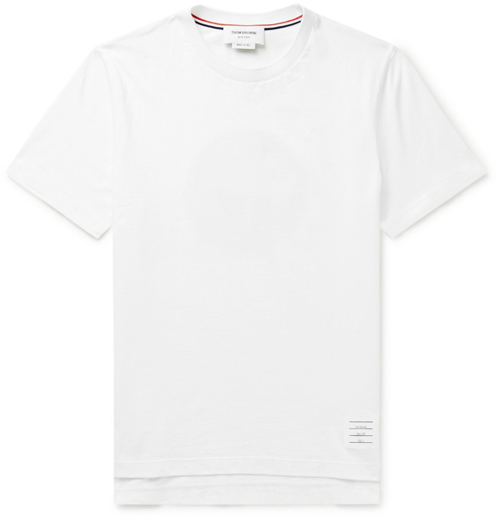Photo: Thom Browne - Printed Cotton-Jersey T-Shirt - White
