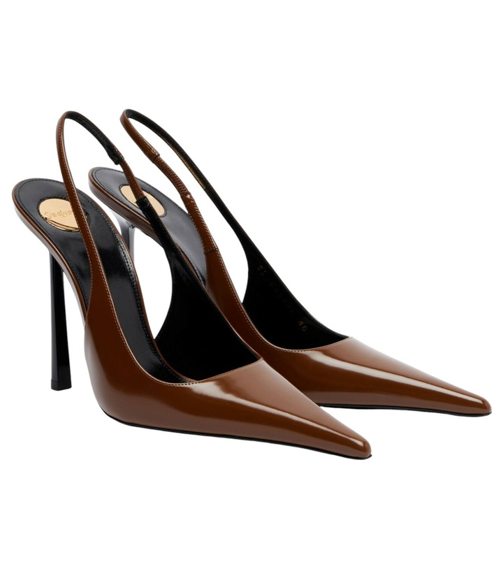 Photo: Saint Laurent Vendome 110 leather slingback pumps