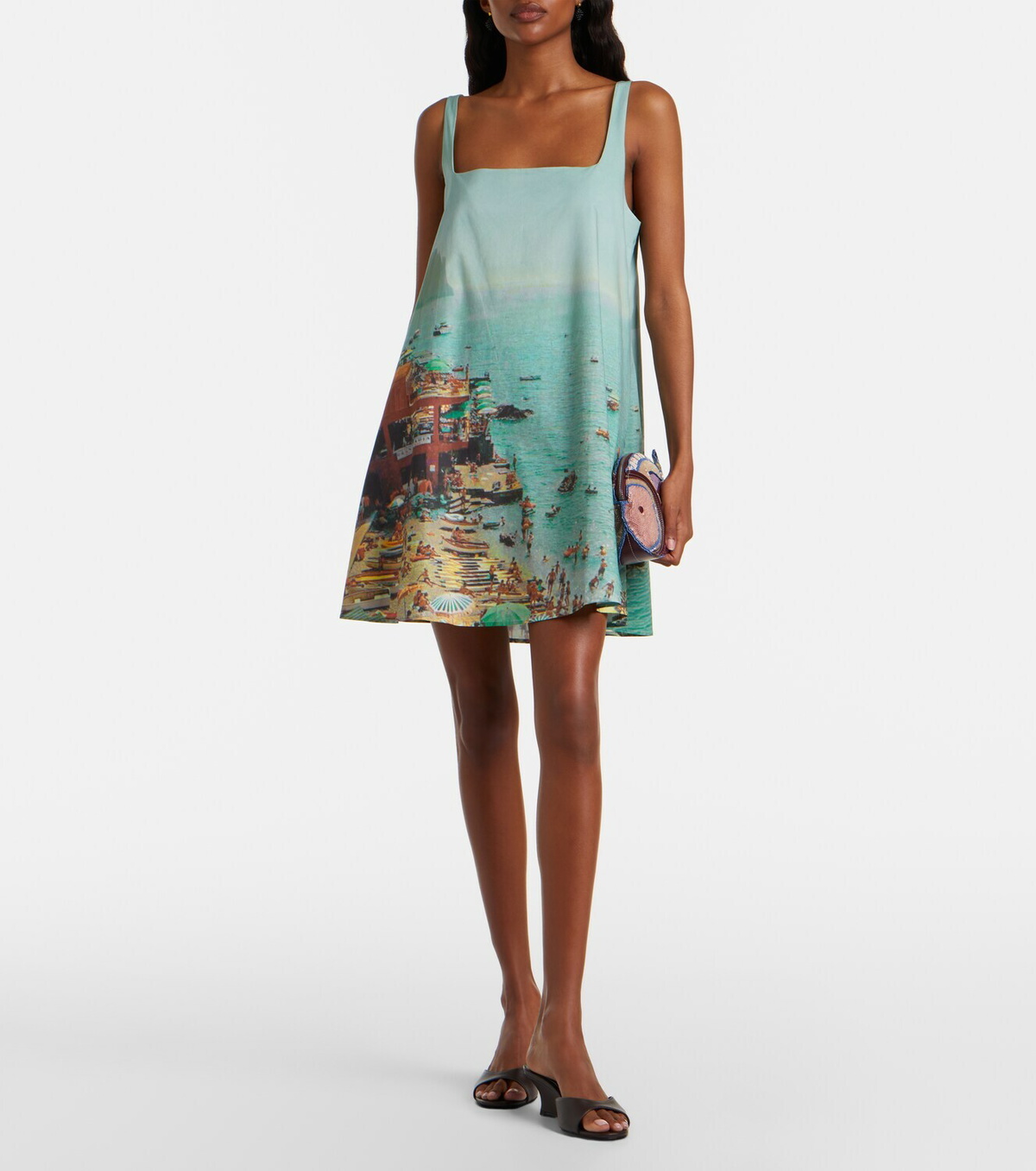 Staud Brio printed cotton minidress