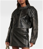 Acne Studios Patchwork leather biker jacket