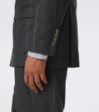 Brunello Cucinelli Chalk stripe wool, silk, and cashmere suit