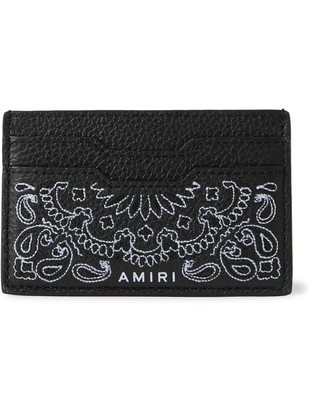 Photo: AMIRI - Embroidered Full-Grain Leather Cardholder