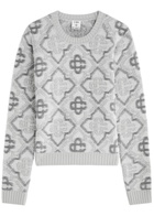 Casablanca Logo-intarsia Wool-blend Jumper Grey