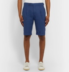 Loro Piana - Slim-Fit Pleated Linen Shorts - Blue