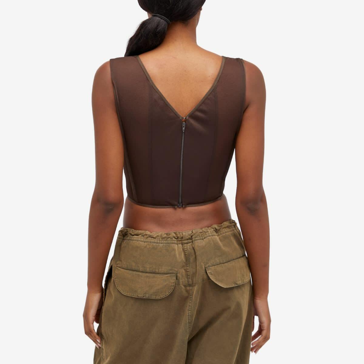KNWLS Women's Grace Corset Top in Brown