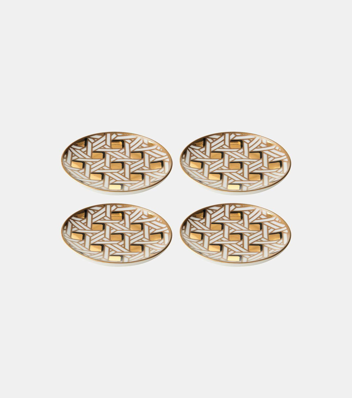 Jonathan Adler Basketweave set of 4 coasters