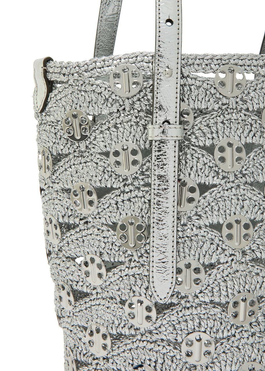 Rabanne Embellished Lurex Raffia Tote - Silver - One Size