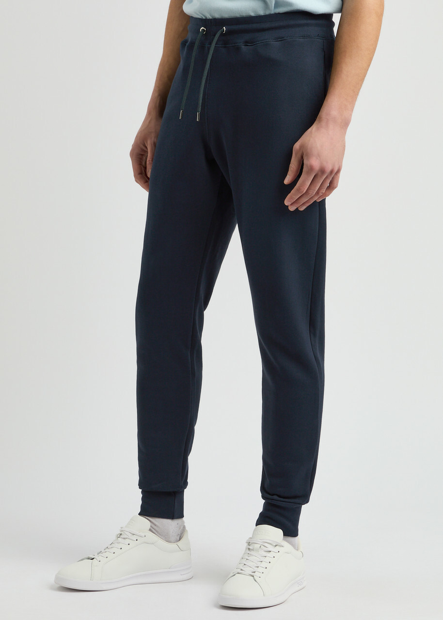 PS Paul Smith Zebra-appliquéd Cotton Sweatpants Navy