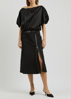 3.1 Phillip Lim Belted Panelled Cotton-blend Skirt Black