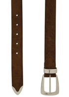 Khaite Benny Suede Belt Brown