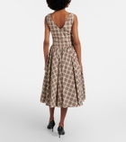 Prada Checked cotton poplin midi dress