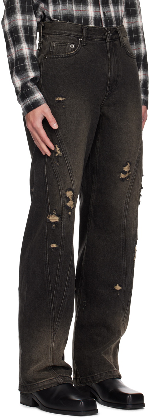 lesugiatelier Black Damaged Jeans