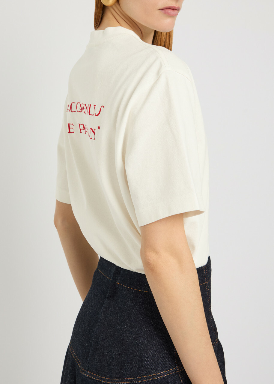 Jacquemus Le T-shirt De Collection Embroidered Cotton T-shirt Beige