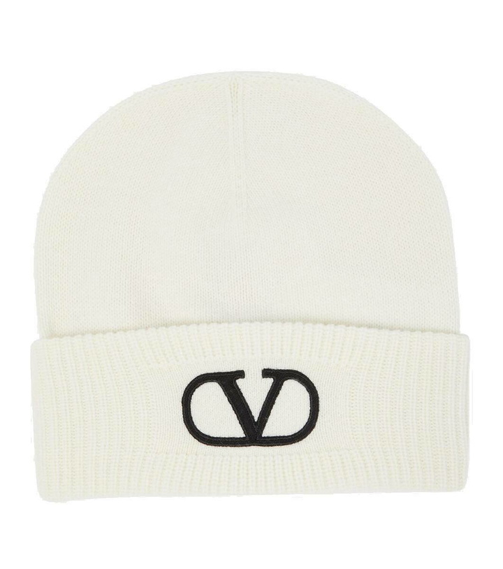 Photo: Valentino VLogo embroidered wool beanie