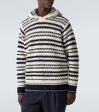 Orlebar Brown Kirk striped crochet cotton hoodie