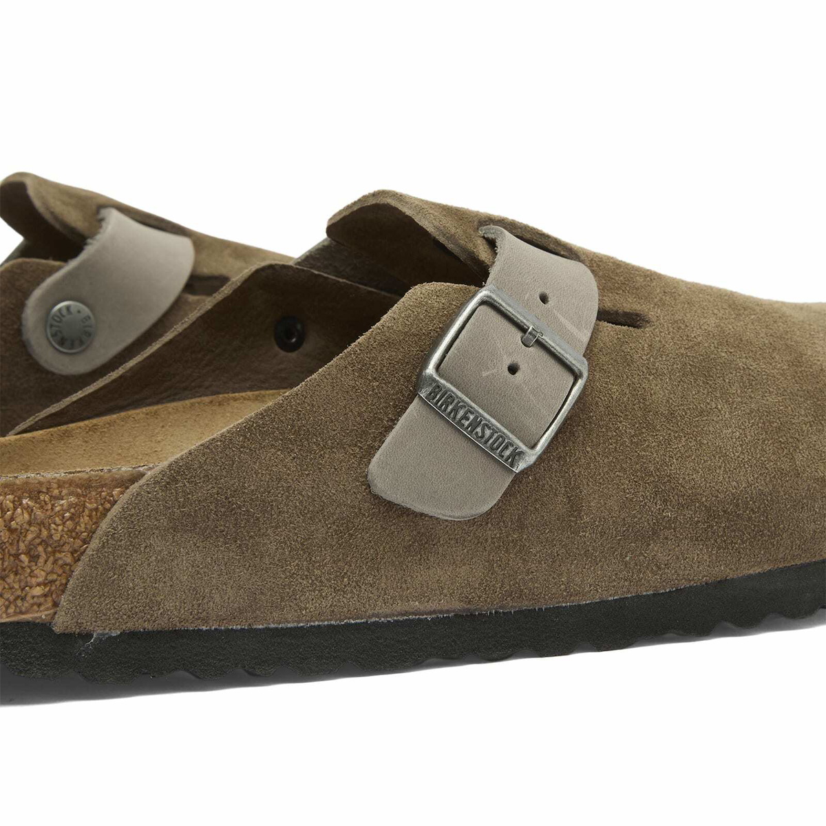 Birkenstock Men's Boston Clog - Concrete Grey Suede/Leather