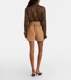 Saint Laurent Belted cotton shorts