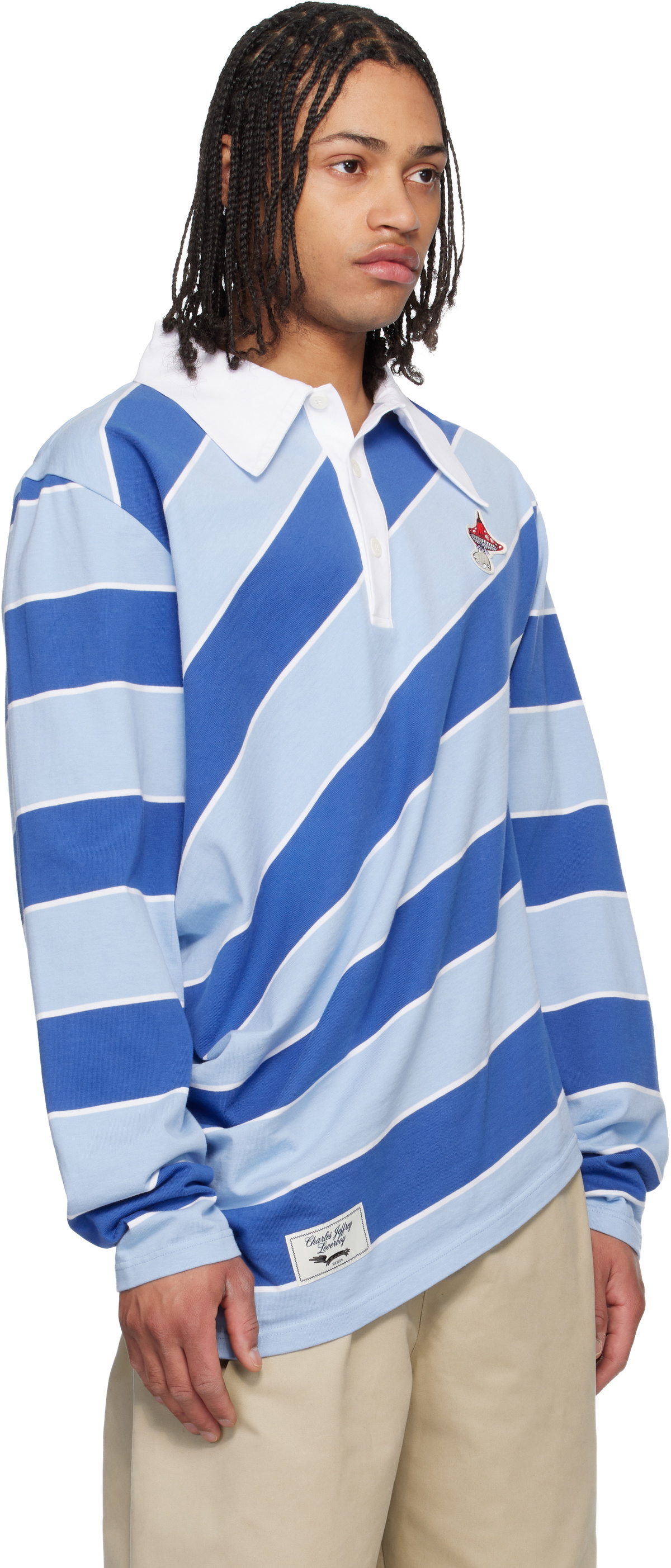 Charles Jeffrey LOVERBOY Blue Topsy Turvy Polo