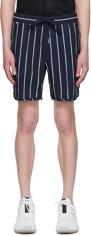 Photo: BOSS Navy Stripe Shorts