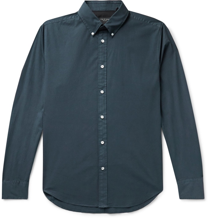 Photo: rag & bone - Tomlin Fit 2 Slim-Fit Button-Down Collar Stretch-Cotton Poplin Shirt - Blue