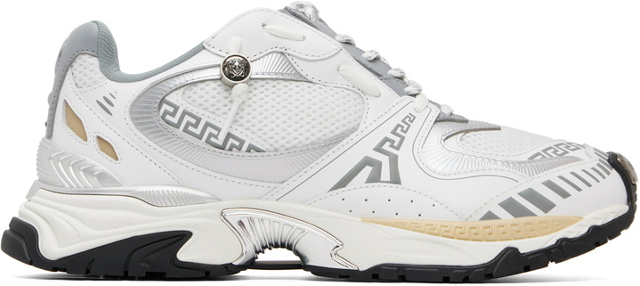 Photo: Versace White Icaro Leather Sneakers