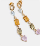 Nadine Aysoy Catena 18kt gold earrings with topaz, citrine, amethysts and sapphires